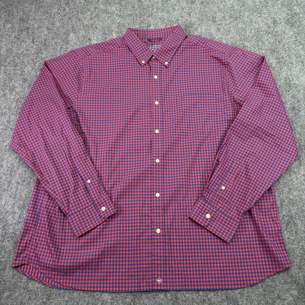 Vineyard Vines Shirt Men XXL Red Gingham OTG On The Go brrr Performance Stretch